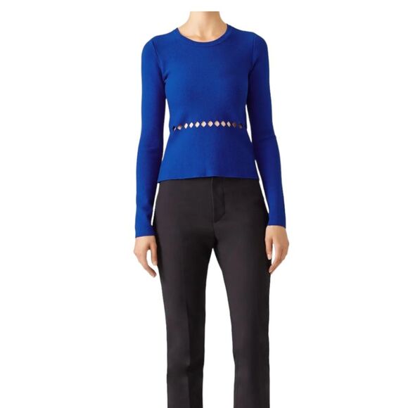 Bailey 44 Cobalt Blue Queen of Scots Cutout Sweater Size L - Picture 1 of 8